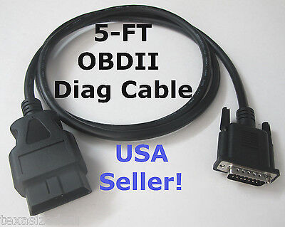 5FT OBD2 OBDII Cable for Cen-Tech CenTech Code Scanner Scan Tool 98614