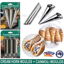 6x Stainless Steel Cannoli Tube Cream Horn Cones Shells Roll Moulds Pasty Bakin