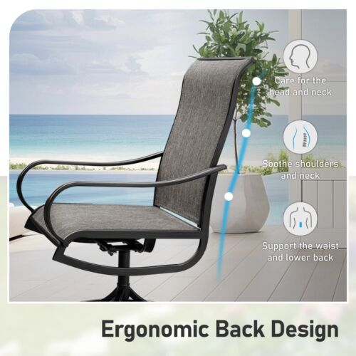 Patio Dining Furniture Set Outdoor Swivel Chairs Expandable Table Heavy Duty - Picture 3 of 13