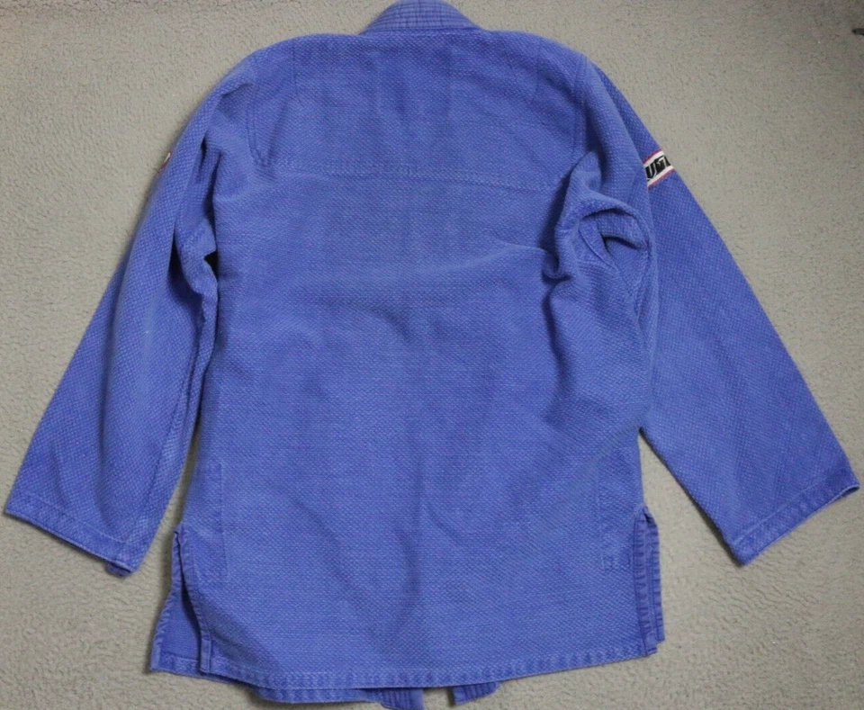 Chaqueta Revgear Jiu-Jitsu Gi Unisex A2 Azul Algodón Banderas Frente Abierto Manga Larga Foto 2 de 4