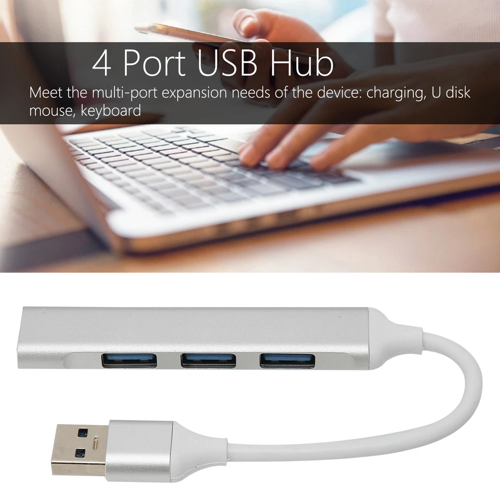 High Speed 4 Port USB Hub Splitter Extension Adapter For Flash Drives Hard D Fit