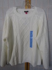 NWT Vince Camuto Cable Antique White Acrylic/Polyester Sweater Women's Size L