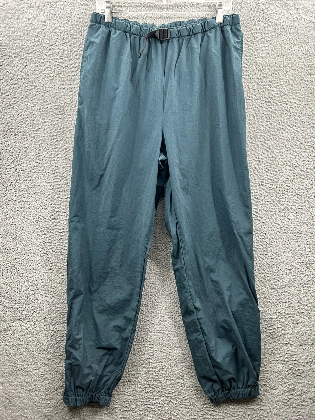 VTG Columbia Pants Mens Large Green Nylon Windbreaker Hiking Outdoor Track 90s