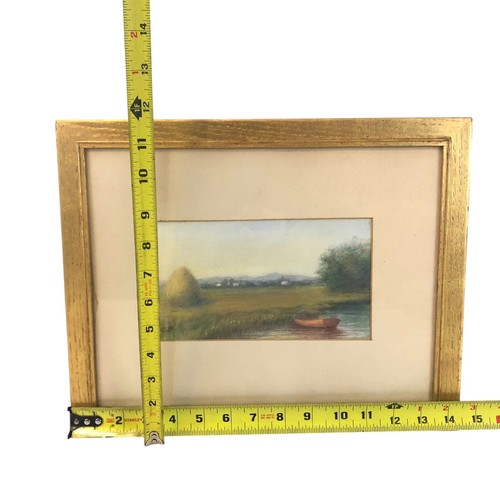 Antique Impressionist Rural Landscape Pastel & Pencil Signed - Picture 6 of 6