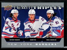 2021-22 Upper Deck Team Triples #TT-NYR Artemi Panarin / Adam Fox / Mika