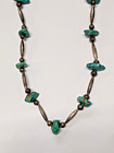 Vintage Navajo Sterling Turquoise & Melon Bead Necklace, NR — photo 4