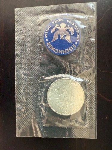 1971-S Eisenhower Silver Dollar 40% Uncirculated OGP Blue Envelope US Mint - Picture 3 of 4