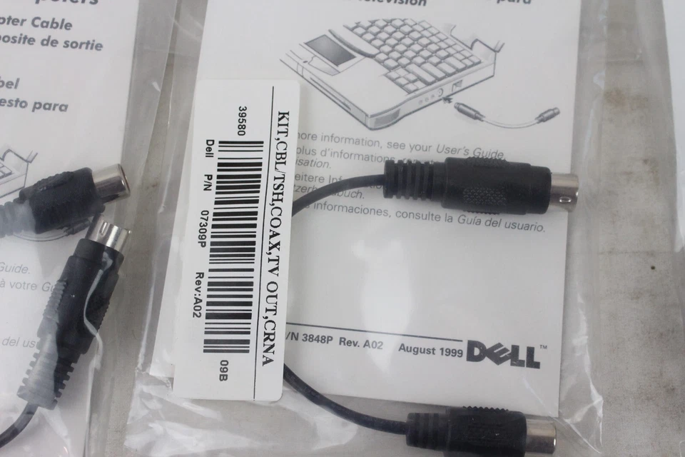 11 New Dell Composite TV-Out Adapter Cable P/N 07309P Coax Composite TV Out - Image 3 of 4