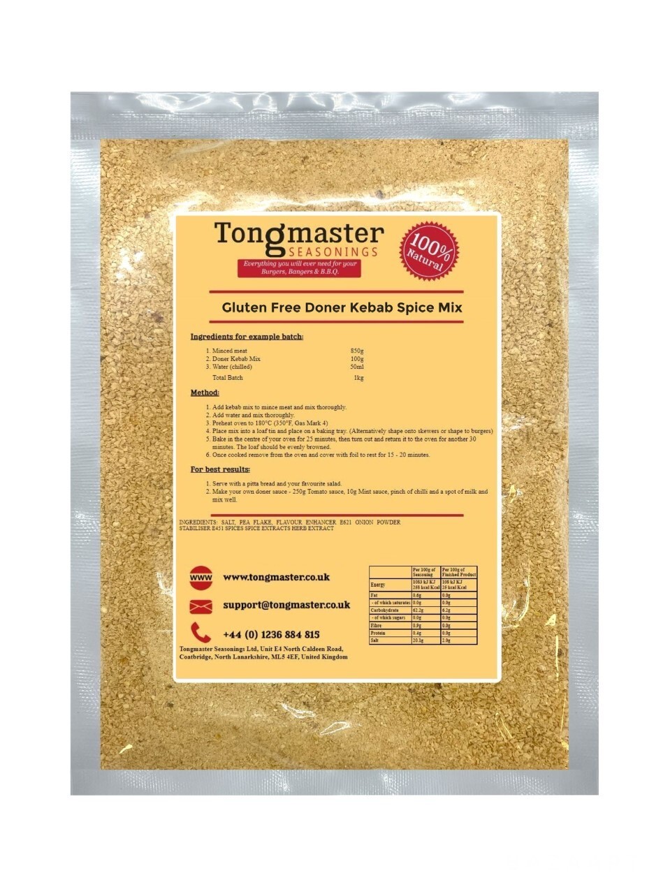 Gluten Free Doner Kebab Spice Mix - 500g