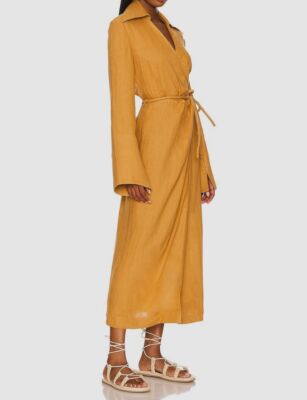beige wrap maxi dress Baltic Born Womens Meghan Velvet Wrap Maxi Dress | Champagne