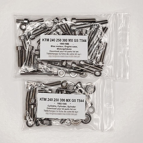 KTM 240 250 300 MX MXC GS GSXC 1985-1986 engine 544 stainless allen screw kit - Picture 1 of 1