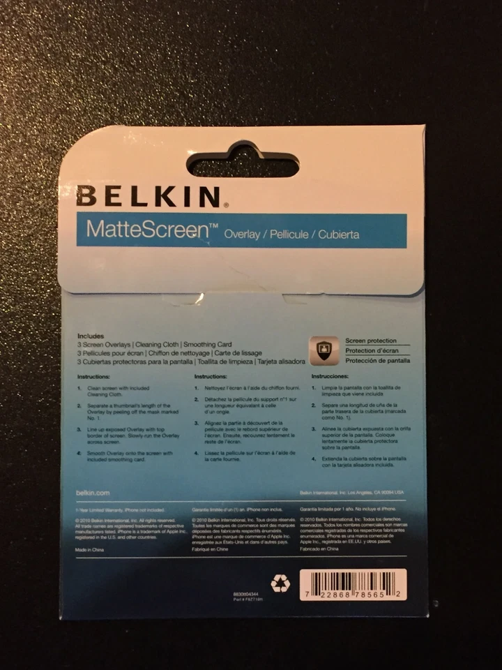 New Two Overlays Belkin MattScreen Overlay Screen Protection for iPhone 4 4s - Image 3 of 3