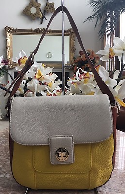 New Isaac Mizrahi Live Color Block Pebble Leather Summer Shoulder