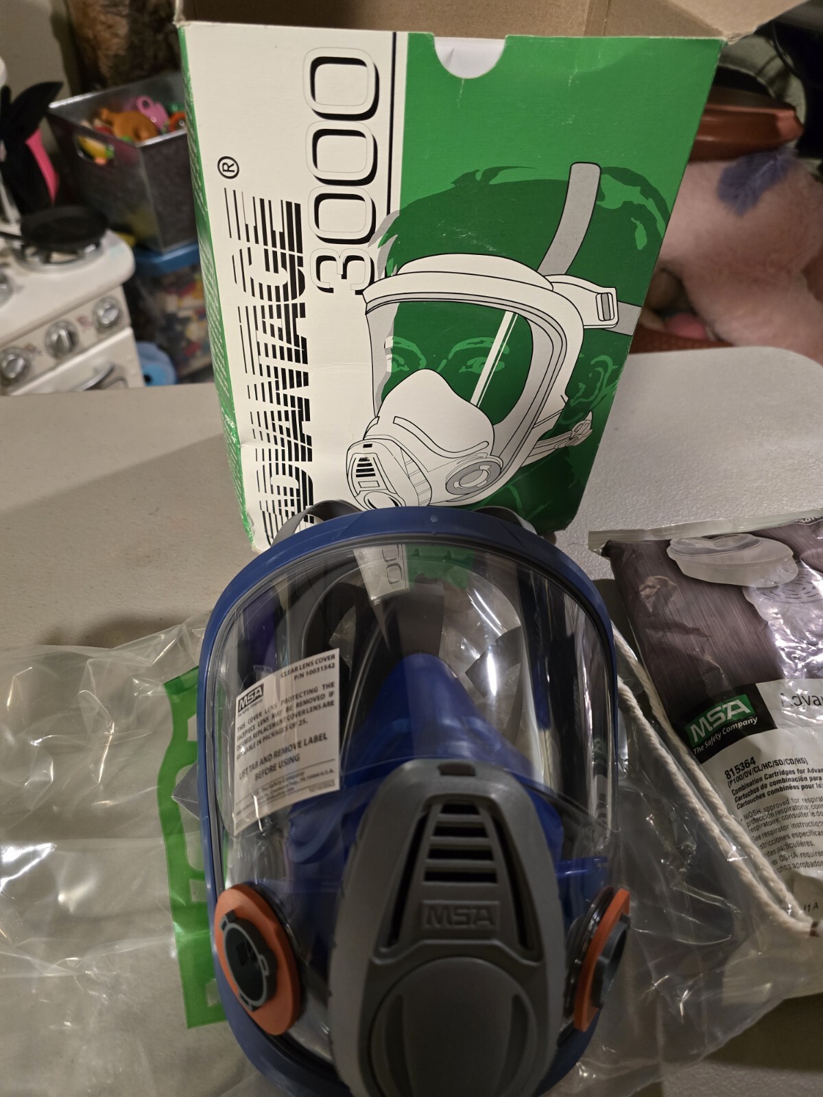 Respirador facial completo Advantage serie 3000 modelo 3200 doble puerto. Talla Mediana Nueva