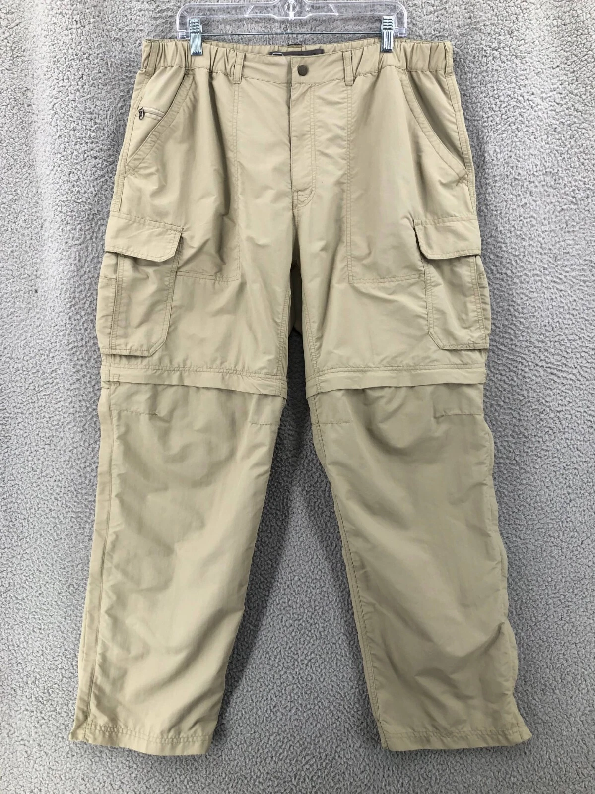 REI Convertible Cargo Pants Hiking Men's Size XL 32L Outdoors Nylon Beige 10508
