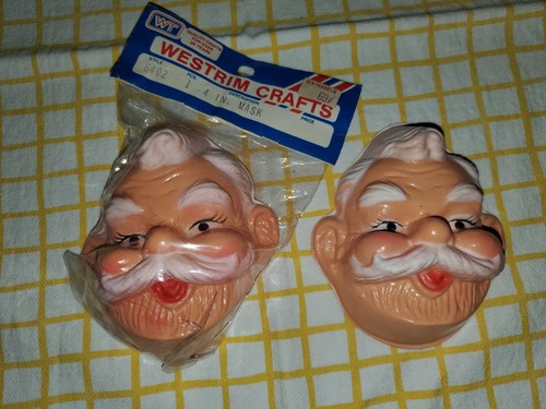 2 Vintage Westrim Crafts 6402 Santa Face Mask 4" - Picture 2 of 11