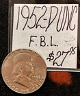 1952-D Franklin Silver Half Dollar  Coin (UNC) Uncirculated Cond. FBL. ENN Coins