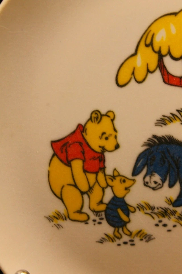 Plato de melamina Winnie the Pooh 1964 de colección Christopher Robin Piglet Eeyore Foto 4 de 4
