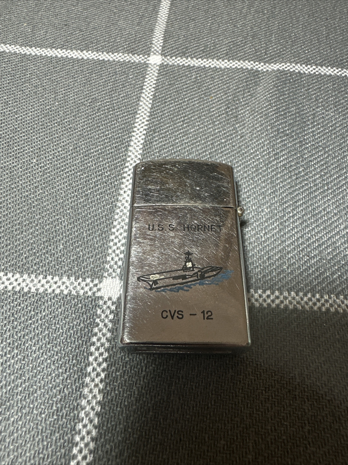 Vintage USS Hornet CVS-12 Slim flip lighter