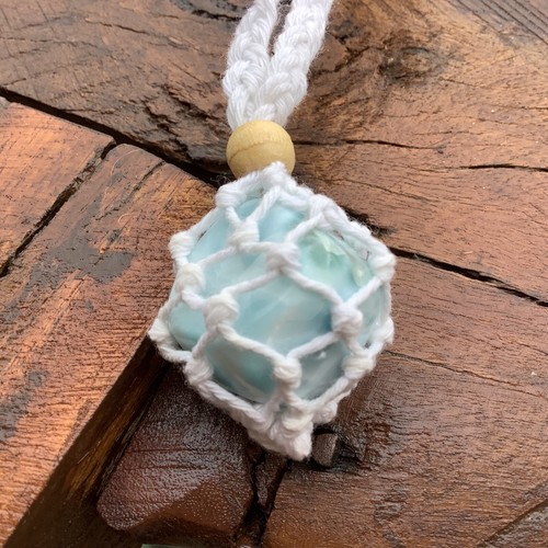 Blue Larimar, Atlantis Stone in Macramé Interchangeable Necklace - Picture 7 of 10