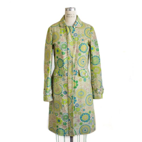 green floral coat