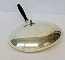 ANCIEN CENDRIER MAJORDOME SILENCIEUX ARGENT SUR CUIVRE F.B.ROGERS # 88 MANCHE BOIS RARE