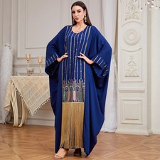 Islamic Abaya Women Oversize Long Maxi Dress Turkey Muslim Embroidery Gown Arab