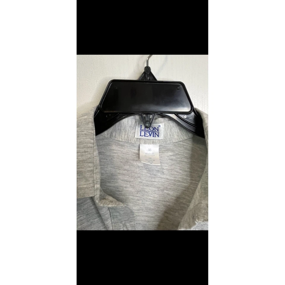 Leon Levin женщин длинным рукавом рубашка-поло с воротником серый повседневный топ - Изображение 2 из 4