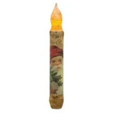 CWI GIFTS BURNT IVORY JOYFUL SANTA TIMER TAPER-6''