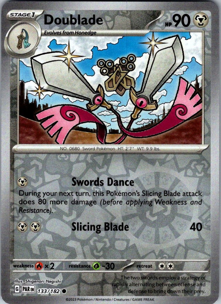 Pokemon Doublade - Reverse Holo Common SV04: Paradox Rift 133/182 NM