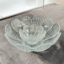 Dansk Lasisepat Mantsala Glass Floriform Pertti Kallioinen Finland Chip Dip Set