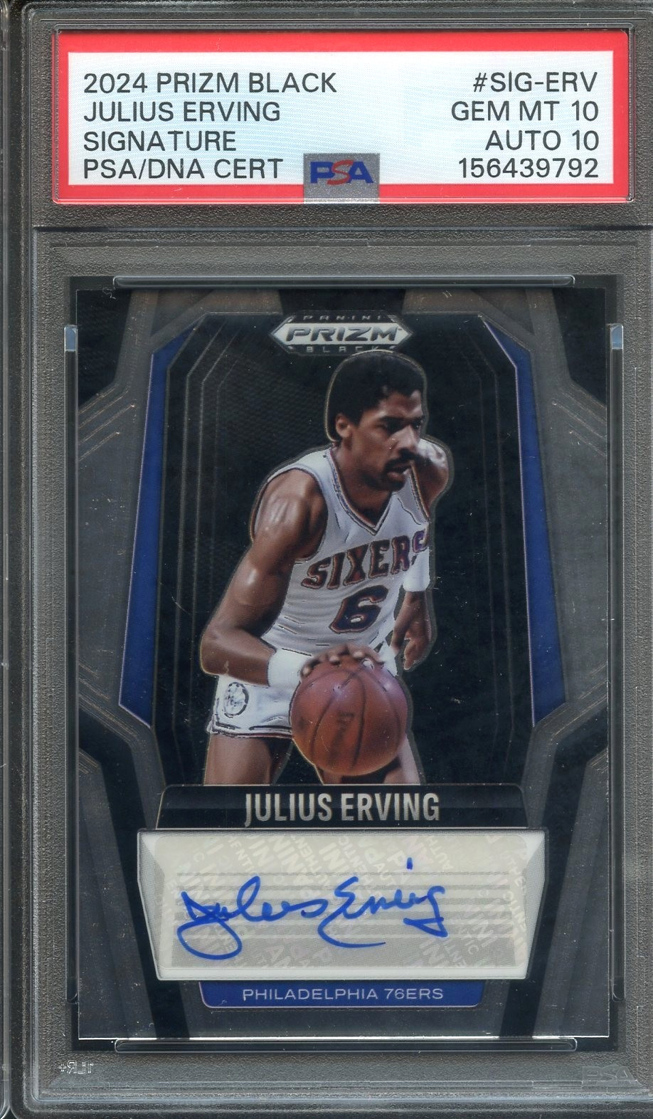 2024 Prizm Black Julius Erving Signature PSA/DNA 10 Auto 10 Tough Dual PSA 10