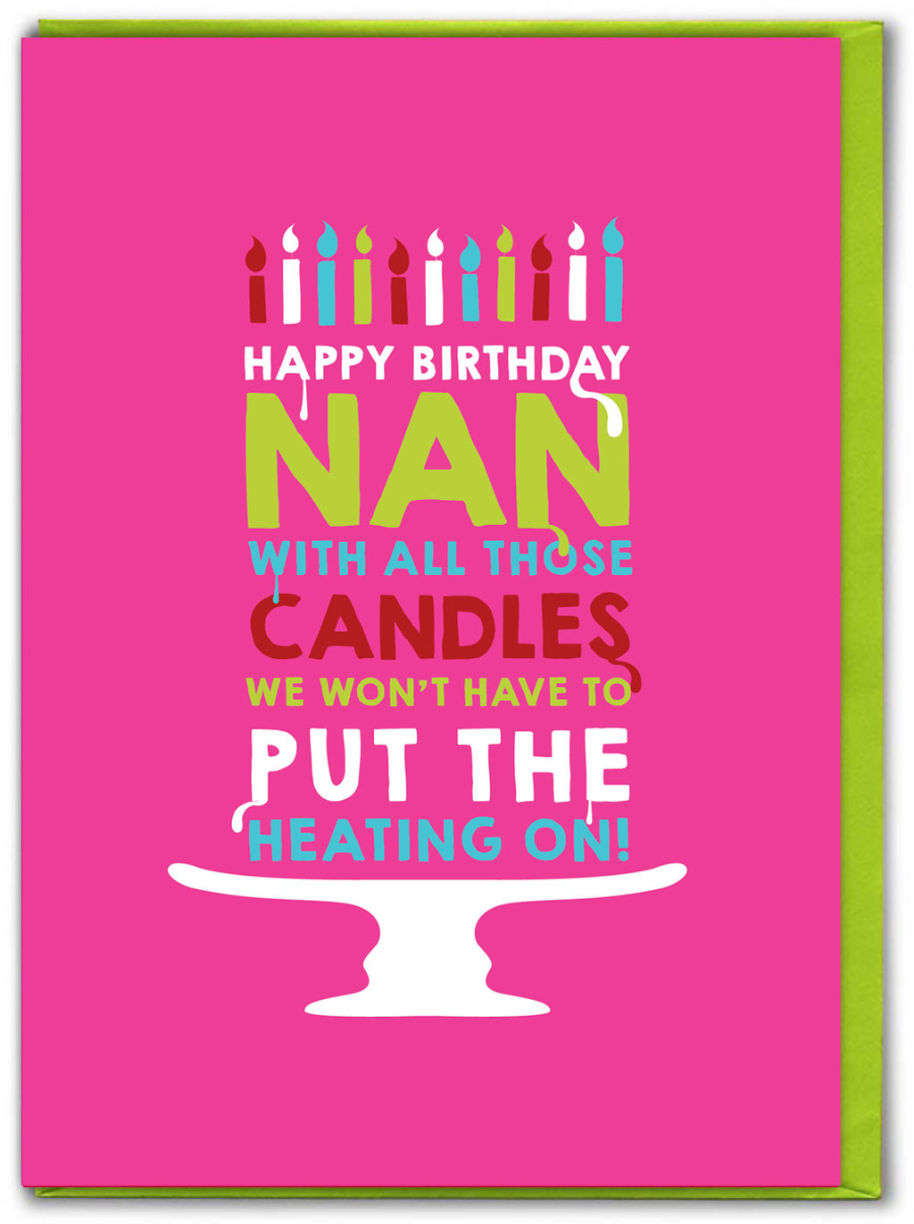 Funny Nan Birthday Card 'Candles Heating' Witty Amusing Novelty Humour Cheeky