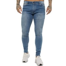 Enzo Slim Fit Jeans Mens Skinny Stretch Flex Denim Cotton Trouser Pants UK Sizes