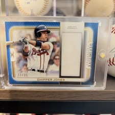 2023 Topps Definitive Collection Chipper Jones Jumbo Relic Blue /30 (MEM) Braves