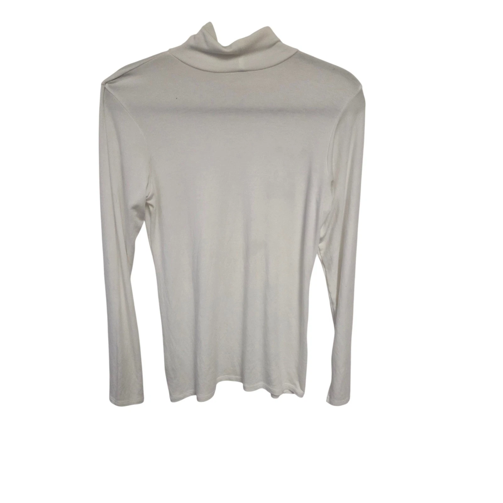 Spanx Women XL White Long Sleeve Turtleneck Top Stretch Base Layer Mock Neck
