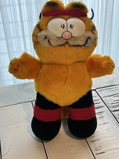 Vintage 1981 Garfield red exercise Plush with leggings and headband 