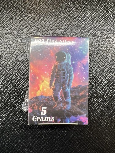 5 Grams .999 Fine Silver ASTRONAUNT Bar ~ NEW IN SEALED BOX #1188
