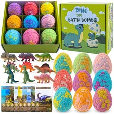 Bath Bombs, 9pcs Dinosaur Egg Bath Bombs with...