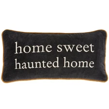 Halloween "Home Sweet Haunted Home" 16" x 8" Black pillow, PBK, NWT