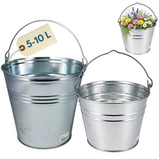 Zinkeimer Ascheeimer Metall Blecheimer verzinkt Metalleimer mit Henkel 5 -10 L