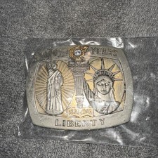 Vintage Sterling Treasury Statue of Liberty 100 Years of Liberty Belt Buckle