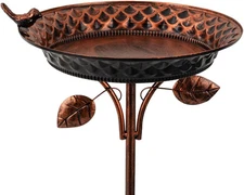 Dreamysoul Metal Outdoor Bird Baths, 37 Inches Tall Freestanding Birdbaths, 5-Pr