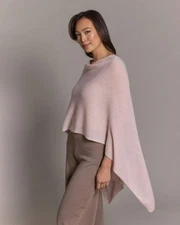 Alashan 100% Cashmere Elegant Dress Topper Soft Pink ( Lip Gloss) Poncho OS $129