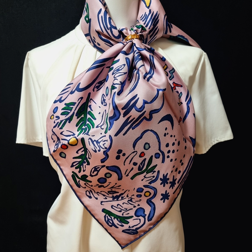 RARO HERMES Bufanda de Seda "Isola Di Primavera" Carre 90 diseñado por Matthieu Cosse - Imagen 14 de 15