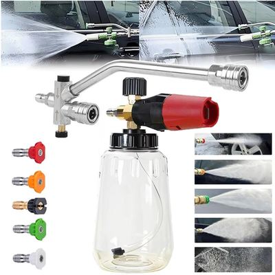 #ad 1 4” Pressure Washer Foam Cannon with Dual Connector Double Tip Attachment USA $18.98