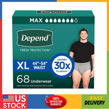 Depend Fresh Protection Adult Incontinence Underwear for Men XL, 68ct