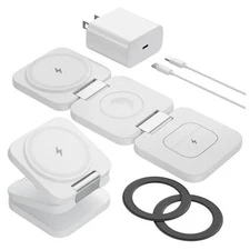 Foldable 3 in 1 Wireless Charging Station for Samsung,  X55 Ultra White