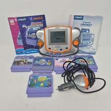 VTech V.Smile Pocket Learning System with 5 Game Cartridges Tested Works