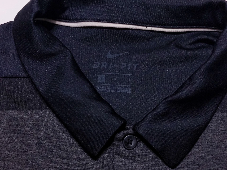 NIKE UCF Knights Short Sleeve Performance Polo Shirts Black Gray Striped Large L - Image 2 of 4